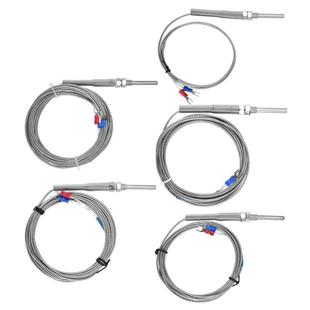 1/2/3/4/5m 30mm Probe M8 Thread K Type Thermocouple Temperature Sensor Cable