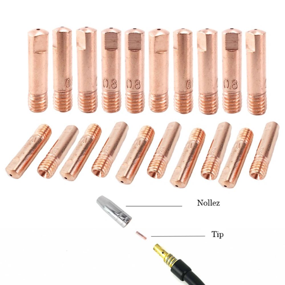 20Pcs 15AK Copper Wire Nozzle Conductive Tip for Welding Torch Machine Accessory