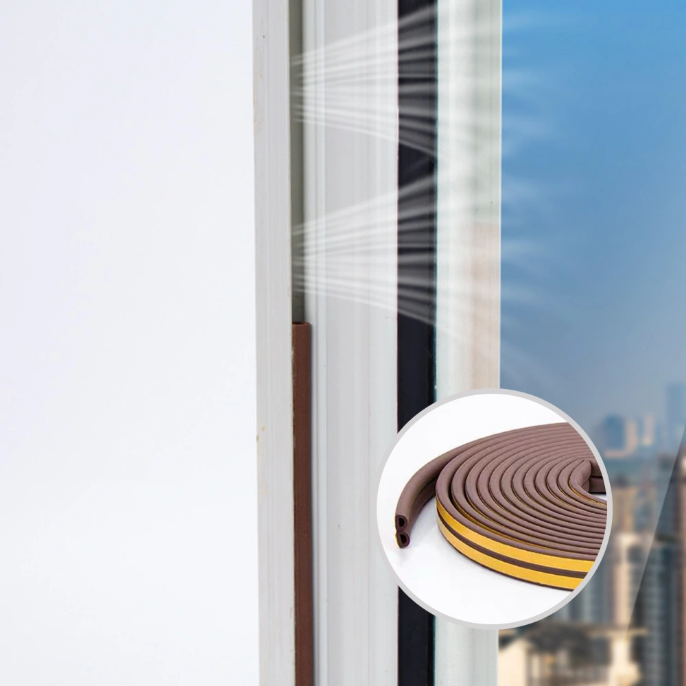 10m Sealing Strip Resilient Sound-proof Rubber Universal Long Door Stop Tape for Sliding Doors