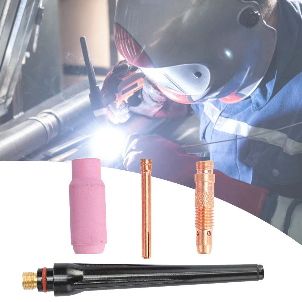 4Pcs/Set WP-17/18/26 TIG Welding Torch Accessories Compact Easy to Install Practical TIG Welding Torch Nozzle Kit for Argon Arc Welding Machine