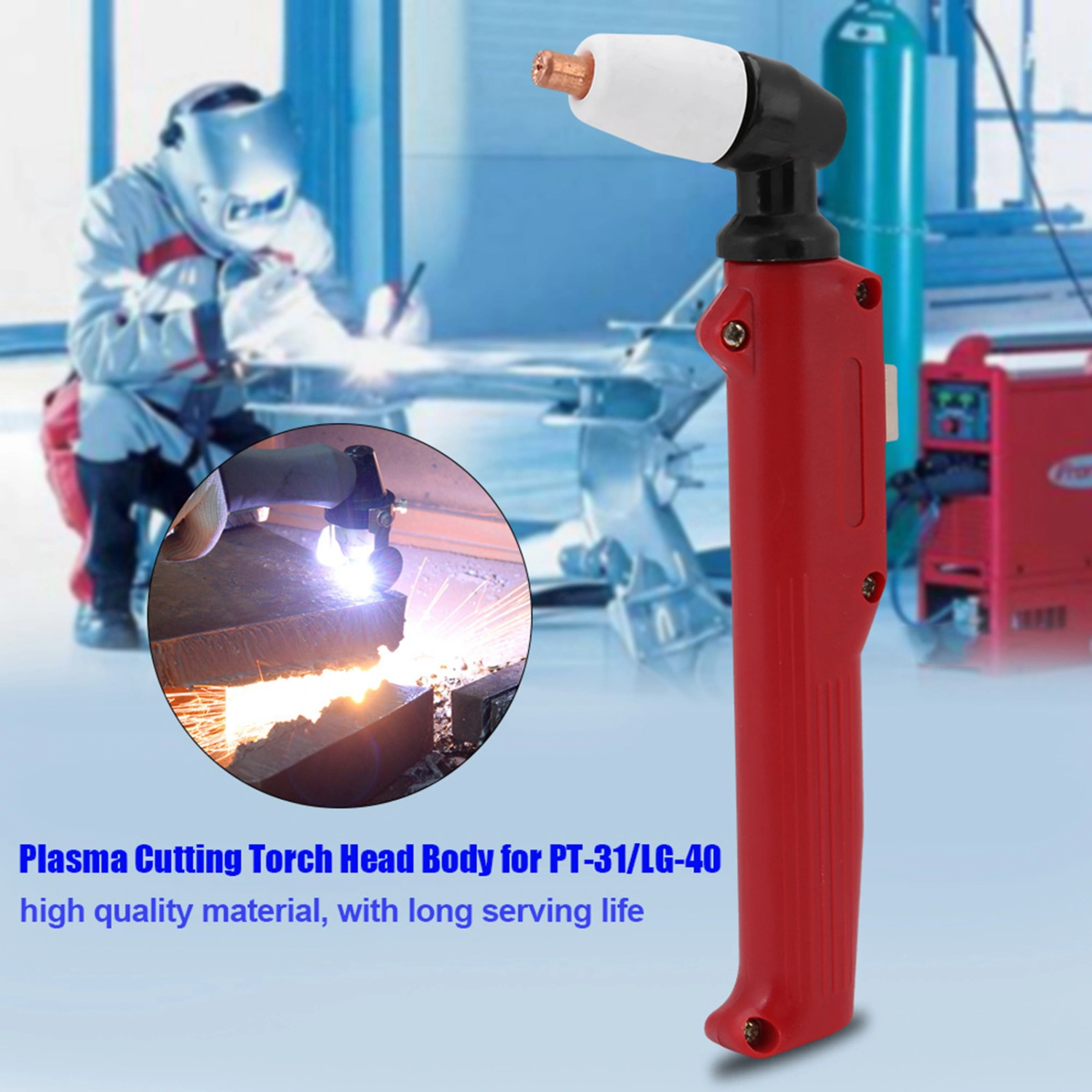 PT-31/LG-40 Plasma Cutting Torch Head Body High Adaptability Easy to Replace Cutting Torch Accessories Air Plasma Cutter Torch Body for Industry