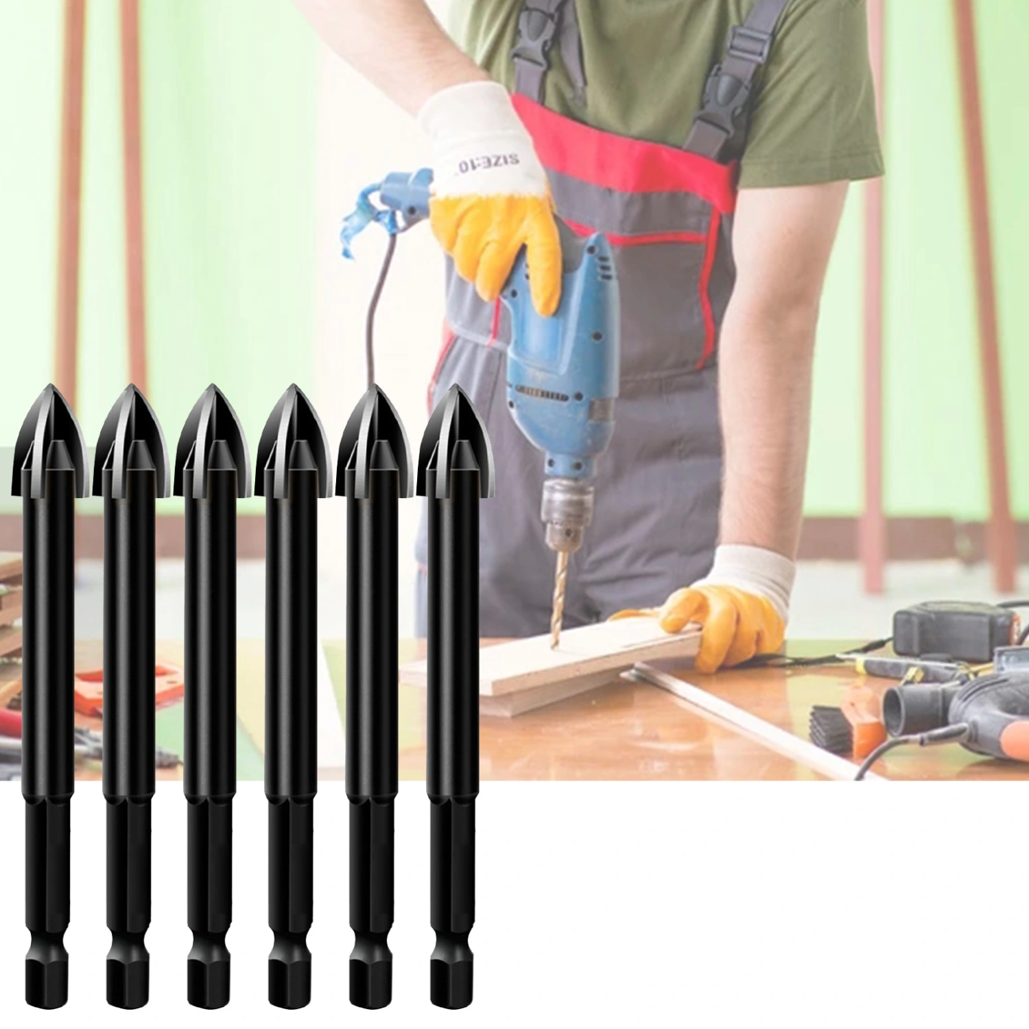 10Pcs Universal Triangle Drill Bit Cross Angle Design Efficient Low Resistance Anti-rust Tip Drill Bit for Electric Drill