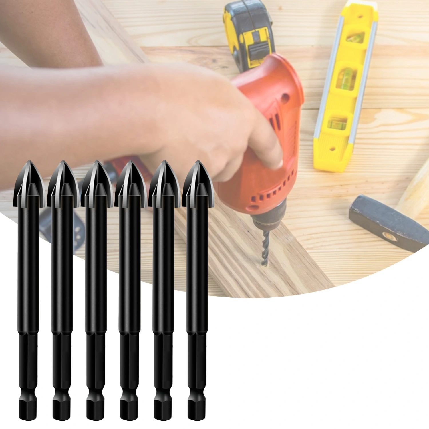 10Pcs Universal Triangle Drill Bit Cross Angle Design Efficient Low Resistance Anti-rust Tip Drill Bit for Electric Drill