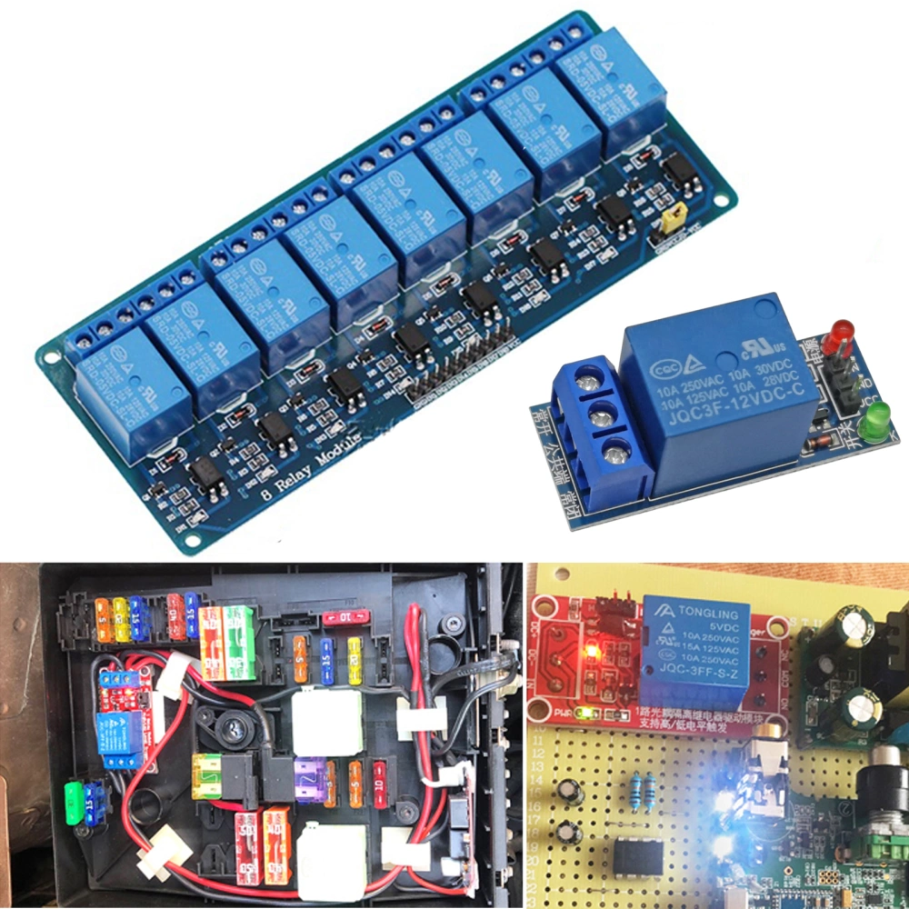 5V/12V/24V 1/2/4/8 Channels Relay Module Board Good Anti-interference Strong Driving Ability Components Sturdy Mini Relay Board for Workshop