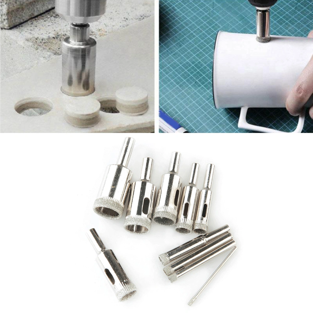 10Pcs Drill Bits High Hardness Labor-saving Emery Multipurpose Hollow Drill Bits Hole Saw Supplies for Factory