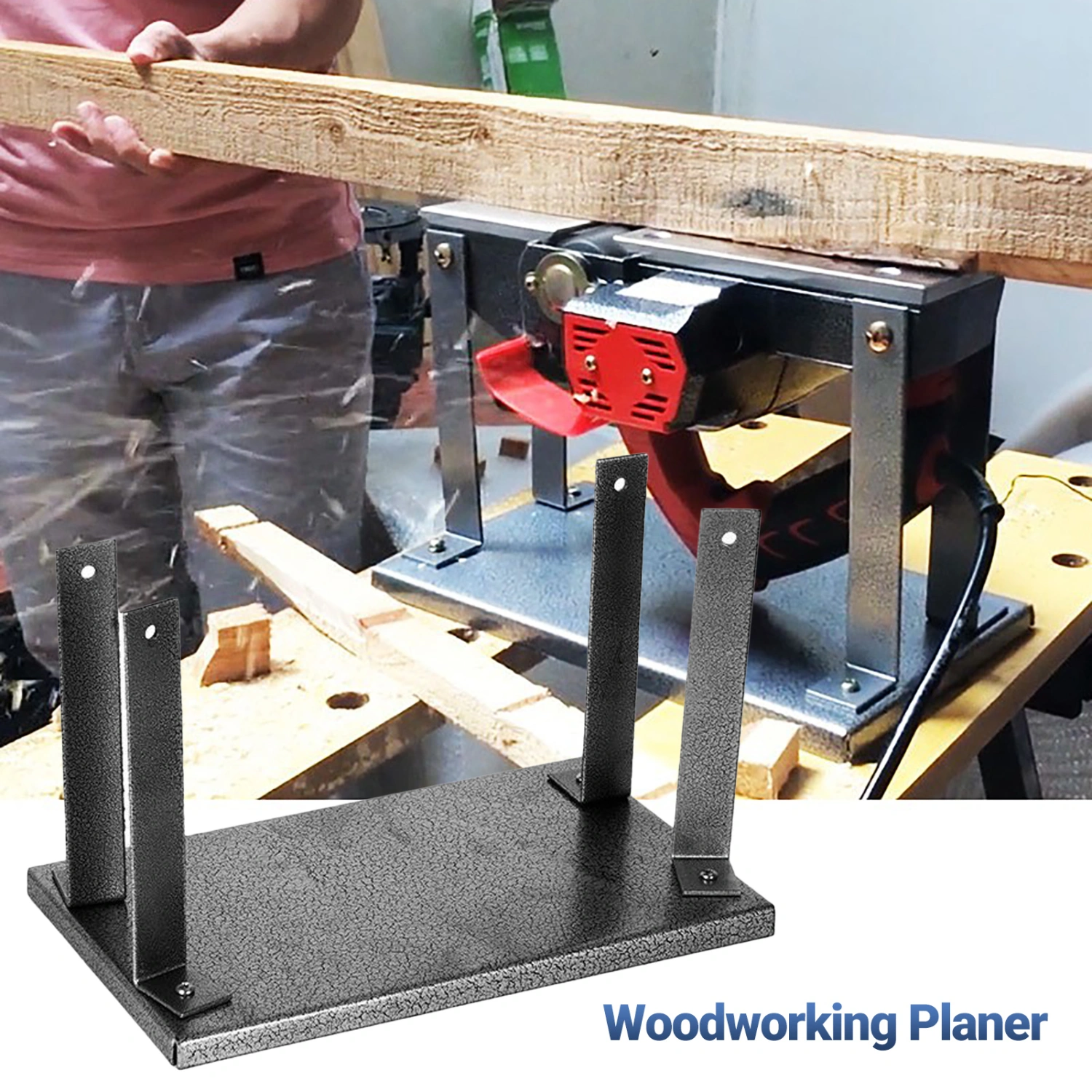 Flip Planer Frame Stable Good Pressure Resistance Sturdy Smoother Simple Structure Carpentry Tool Steel Woodworking Benches Planers Guide Table for Household