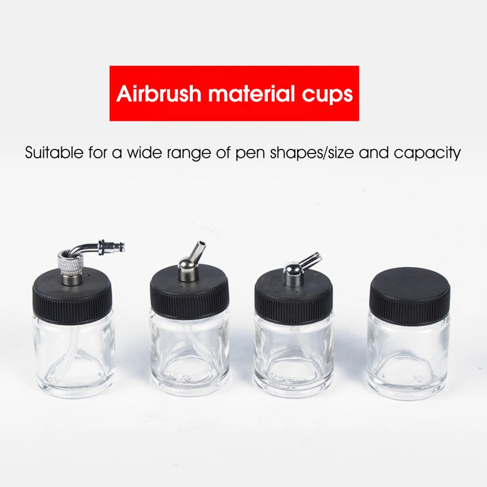 22cc Airbrush Cup Anti Corrosion Sturdy Glass Transparent Airbrush Storage Bottle for Nail Art