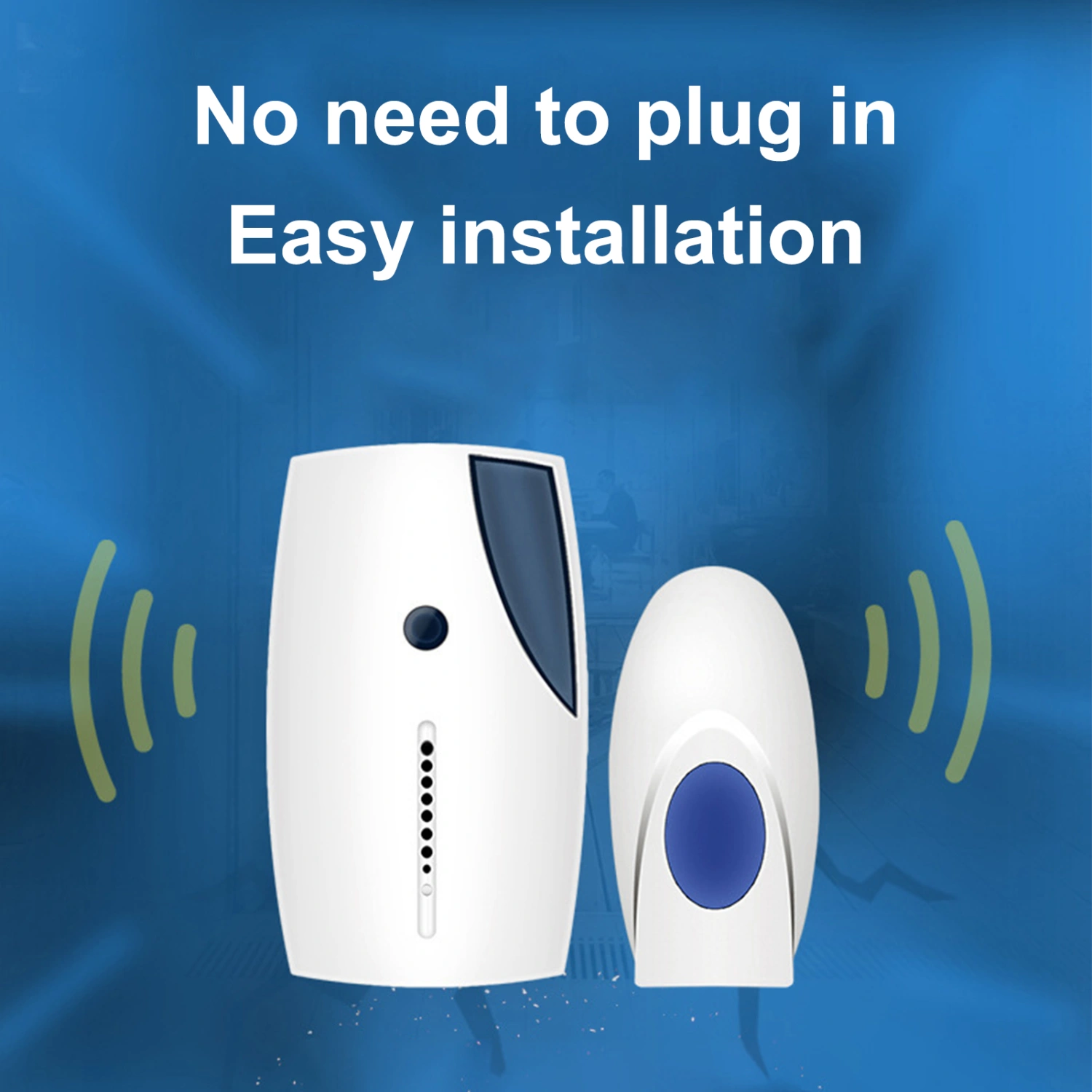 ABS Cordless Doorbell Compact High Sensitivity Streamlined Appearance Door Chime for Home
