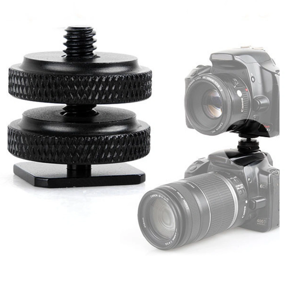 1/4inch Tripod Screw with Double Layer to Flash Hot Shoe Adapter Holder Mount