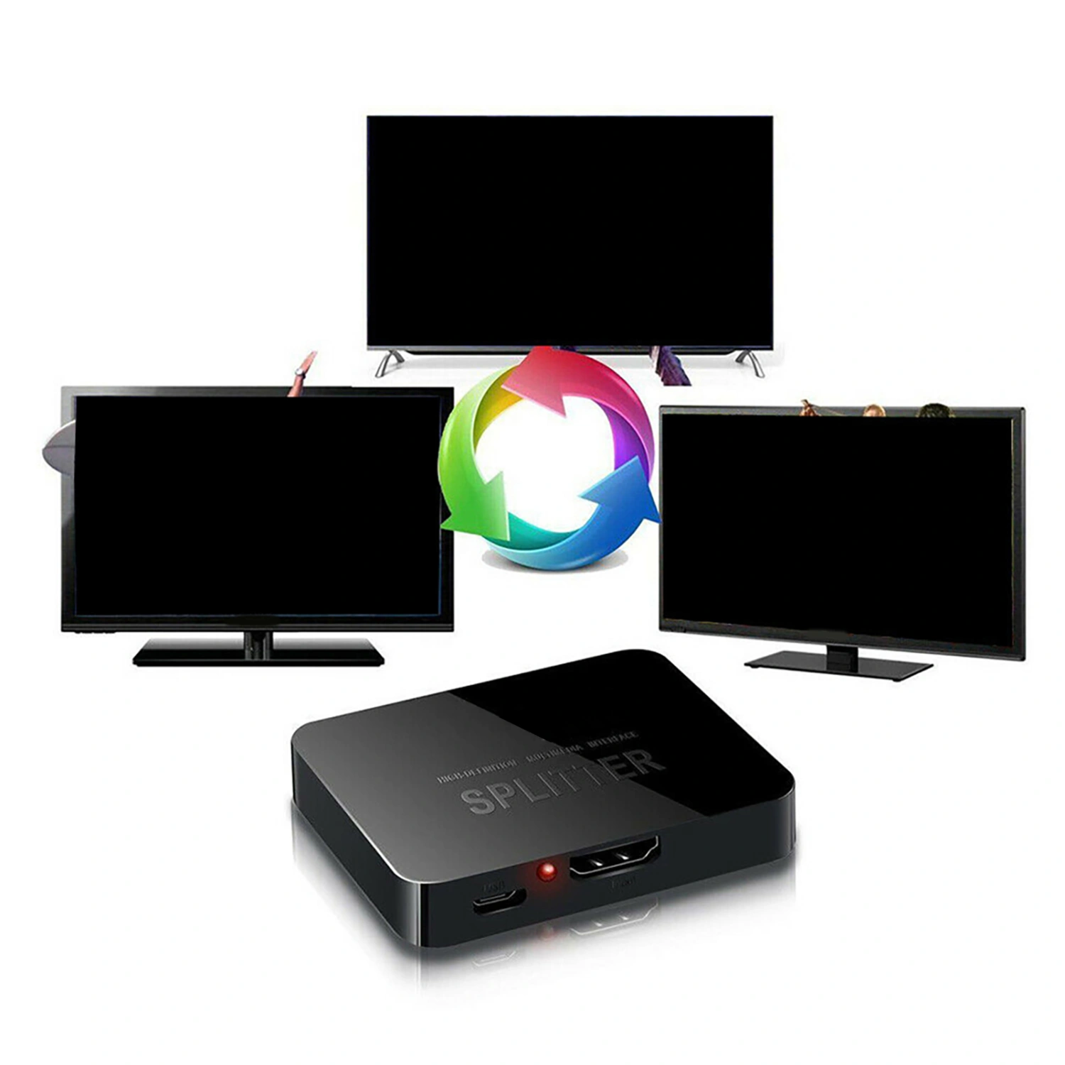 Ultra High Clarity 1 In 2 Out HDMI-compatible Splitter Video Switcher Adapter for HDTV DVD Laptop
