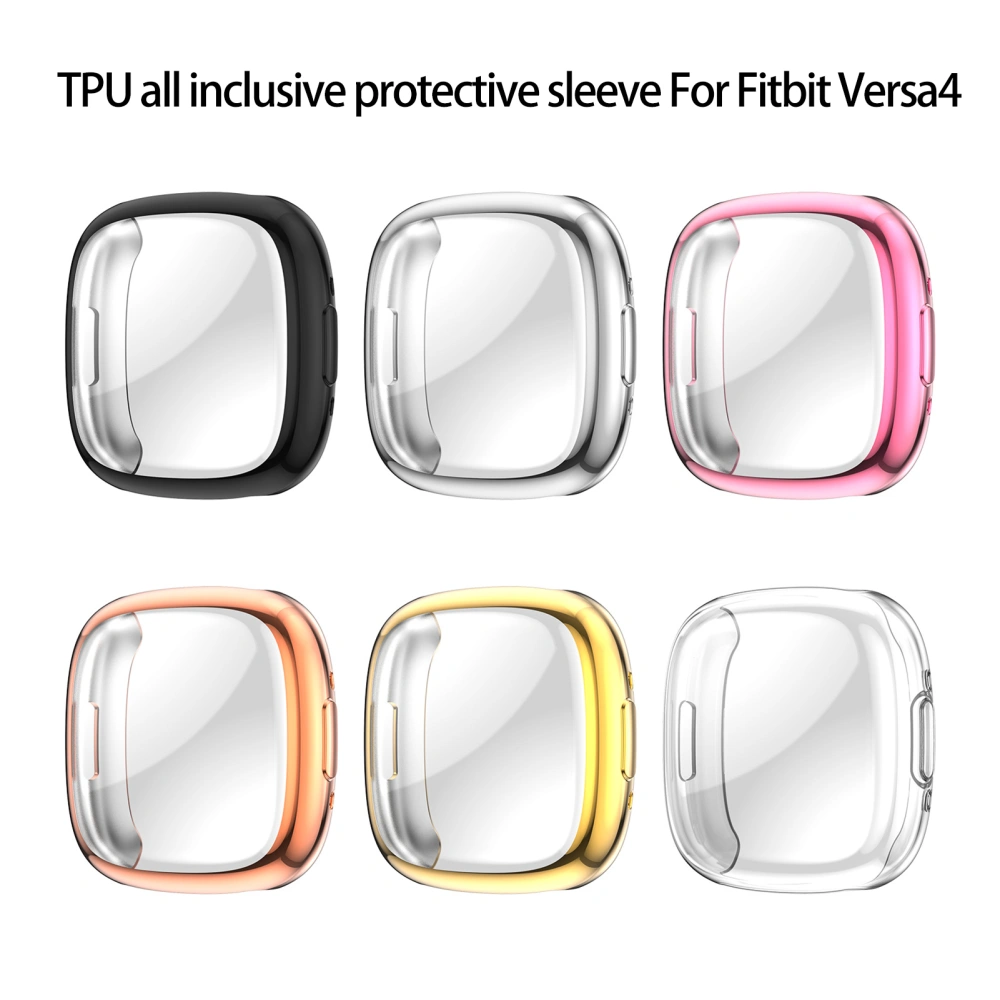 Smart Watch Case Electroplating Ergonomic Design Anti Drop TPU Dustproof Watch Protective Shell Cover for Fitbit Versa4/Sense2