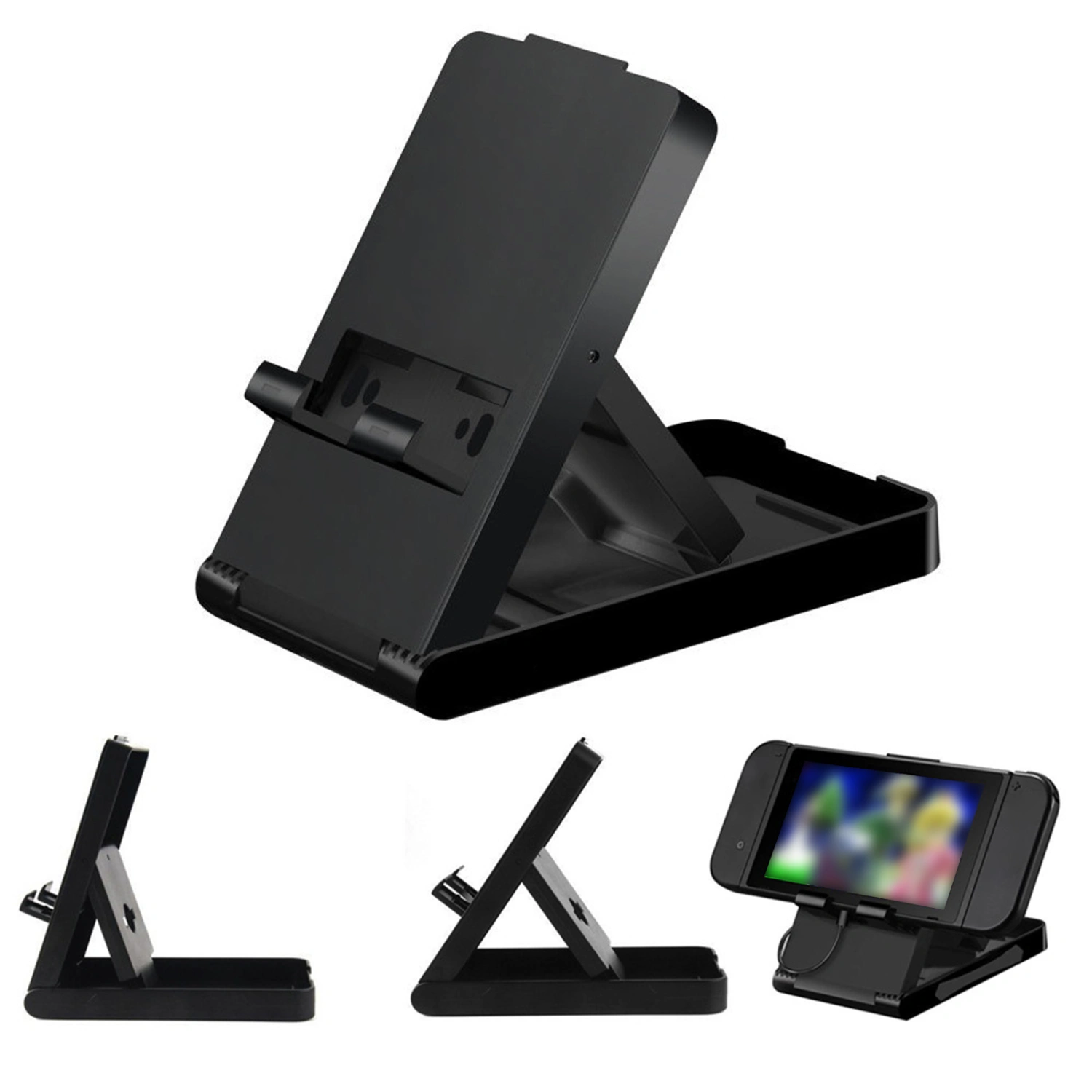Game Console Stand Folding Non-slip Base Heat Dissipation 3 Levels Adjustable Handheld Game Console Holder for Nintendo Switch/Lite