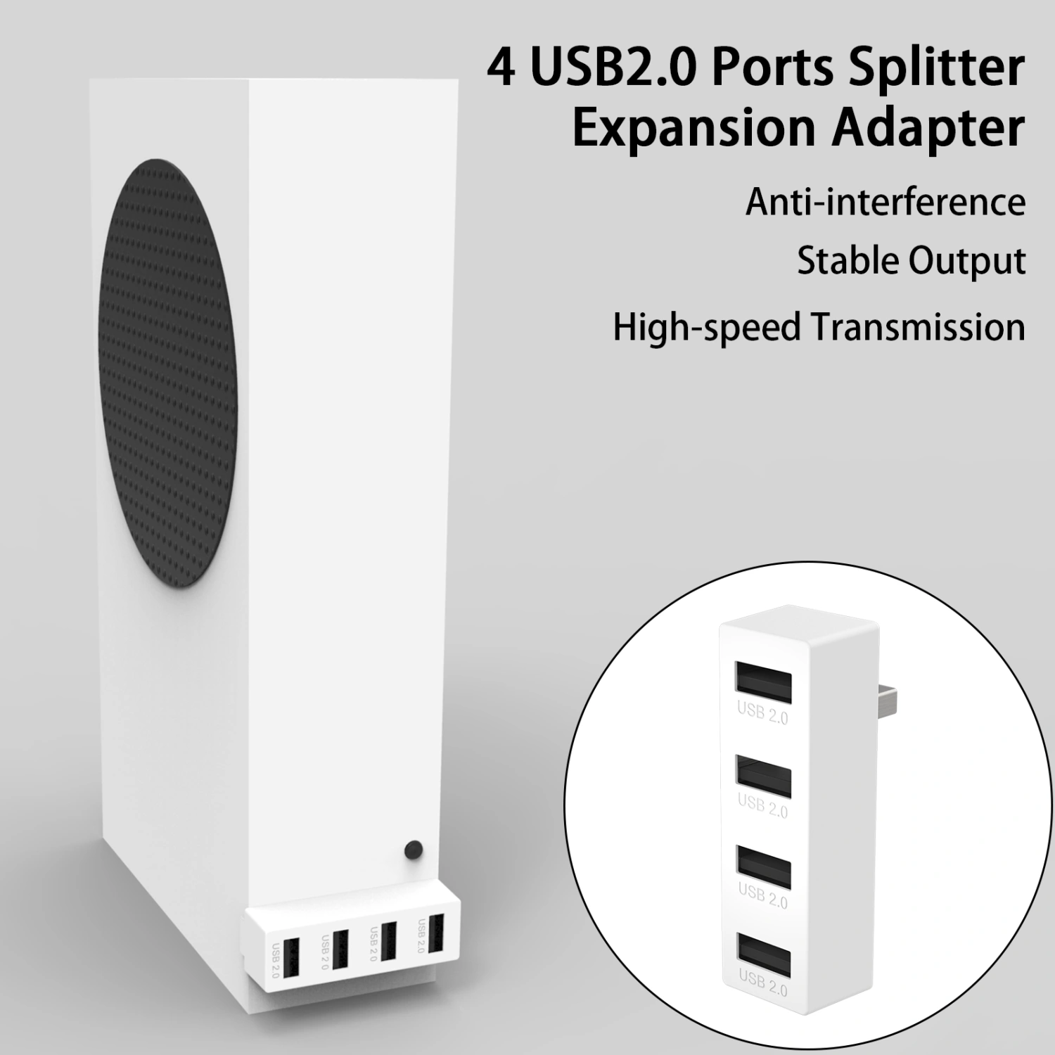 Expansion Dock 4-in-1 No Latency Anti-interference 4 USB2.0 Game Consoles Controllers USB Hub for  Xbox Series S