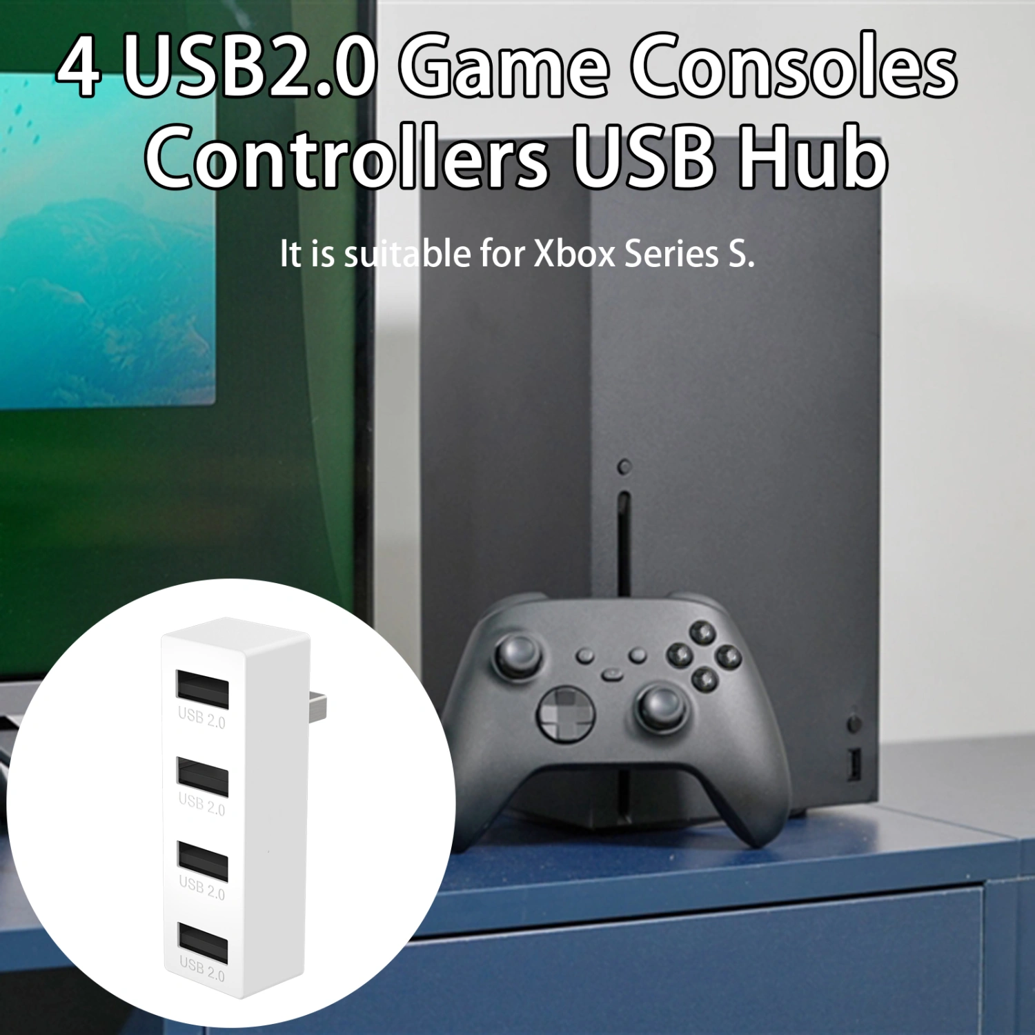Expansion Dock 4-in-1 No Latency Anti-interference 4 USB2.0 Game Consoles Controllers USB Hub for  Xbox Series S