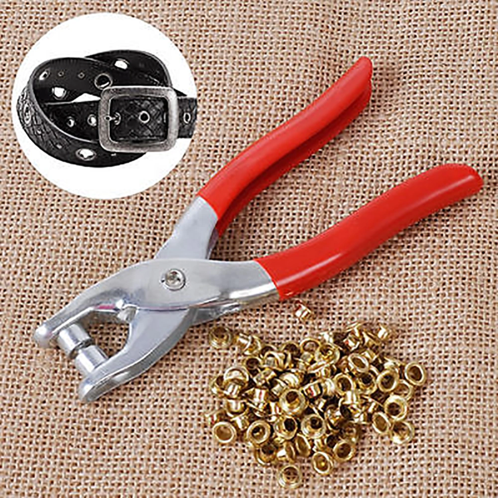 1 Punch Pliers 100 Rivets Eyelets Tools Grommets for Shoes Bags Leather Belt