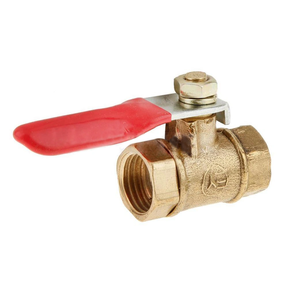 1/4inch 12mm F/F Thread Brass Ball Valve Red Lever Handle Full Port Connector