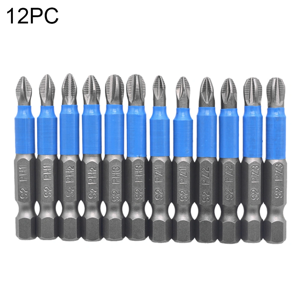 12Pcs Non-slip Magnetic PH1 PH2 PH3 PZ1 PZ2 PZ3 Electric Screwdriver Drill Bit