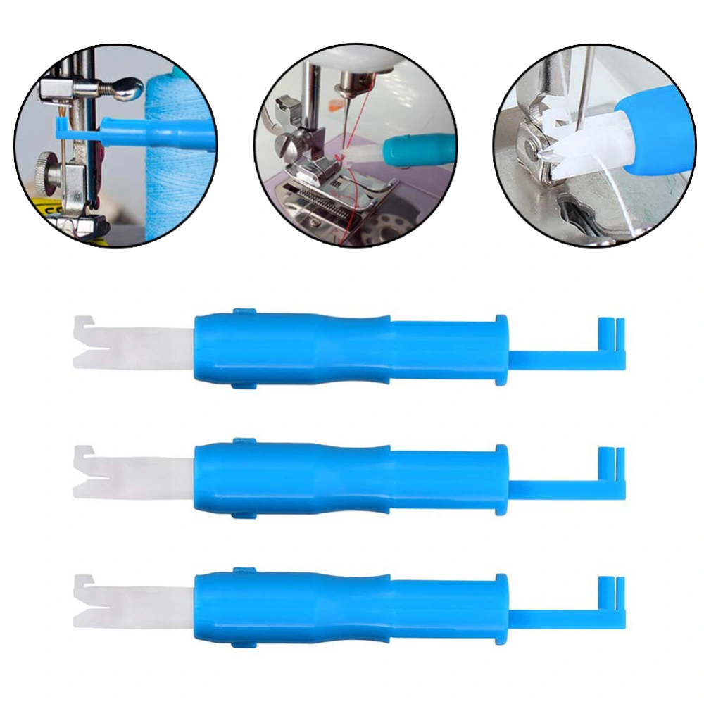 3Pcs Elderly People Automatic Sewing Machine Needle Threader Line Inserter Tool