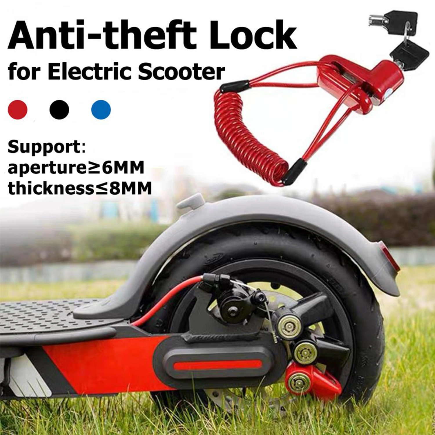 Motorcycle Lock Wide Application Anti-theft Compact Electric Scooter Disc Brake Lock for Electromobile 