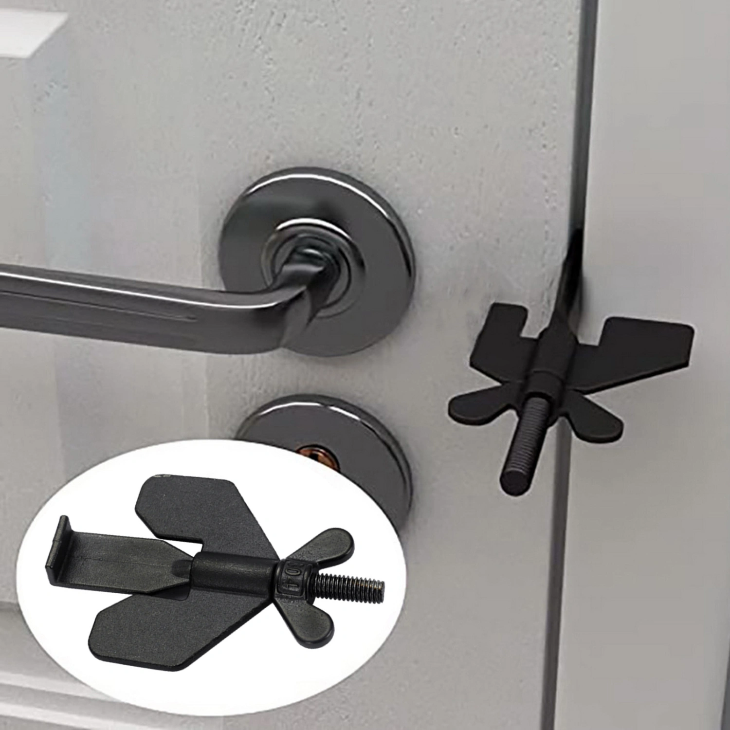 Door Stop Portable Simple Installation High-hardness Stainless Steel Live Alone Anti-Theft Door Lock Home Supply