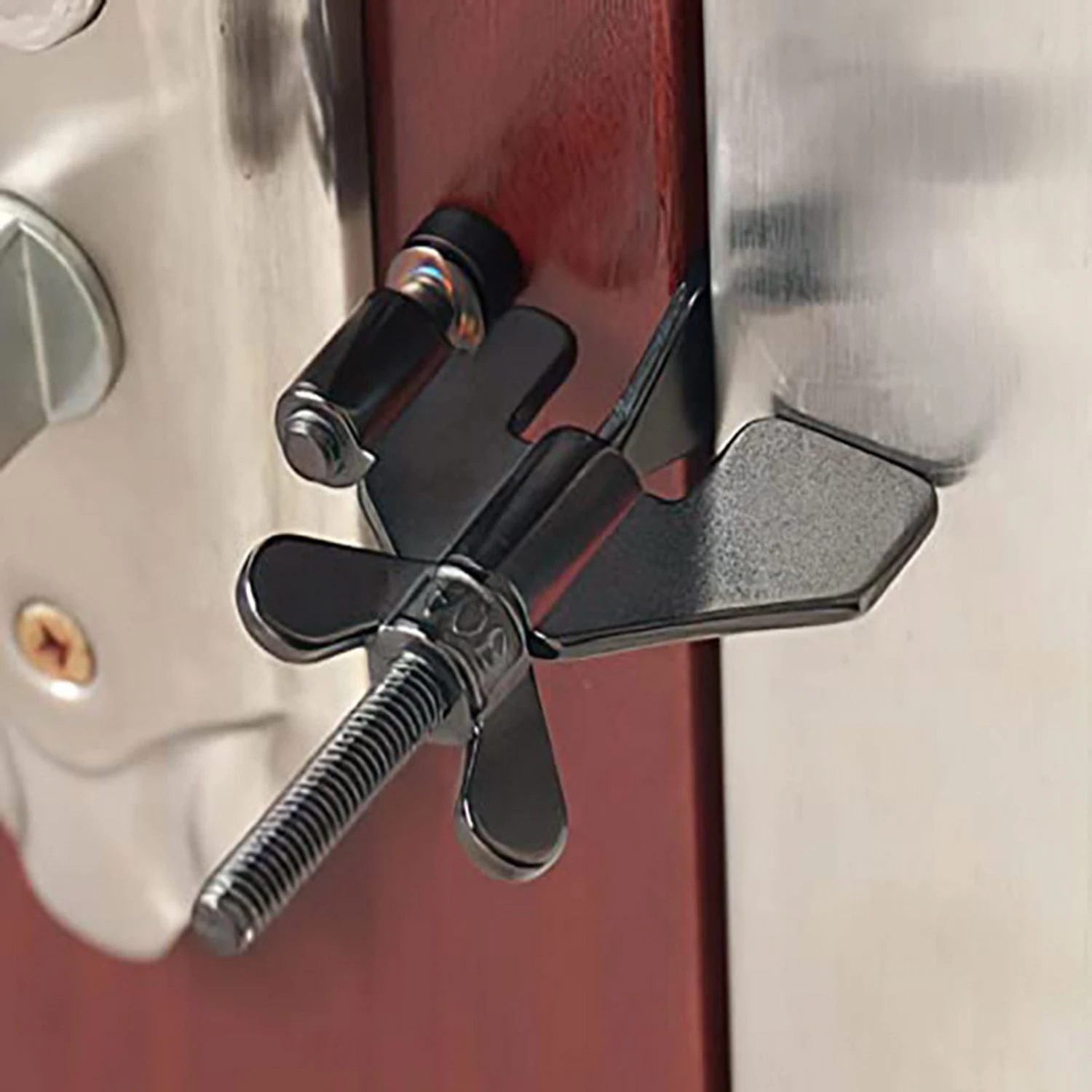 Door Stop Portable Simple Installation High-hardness Stainless Steel Live Alone Anti-Theft Door Lock Home Supply