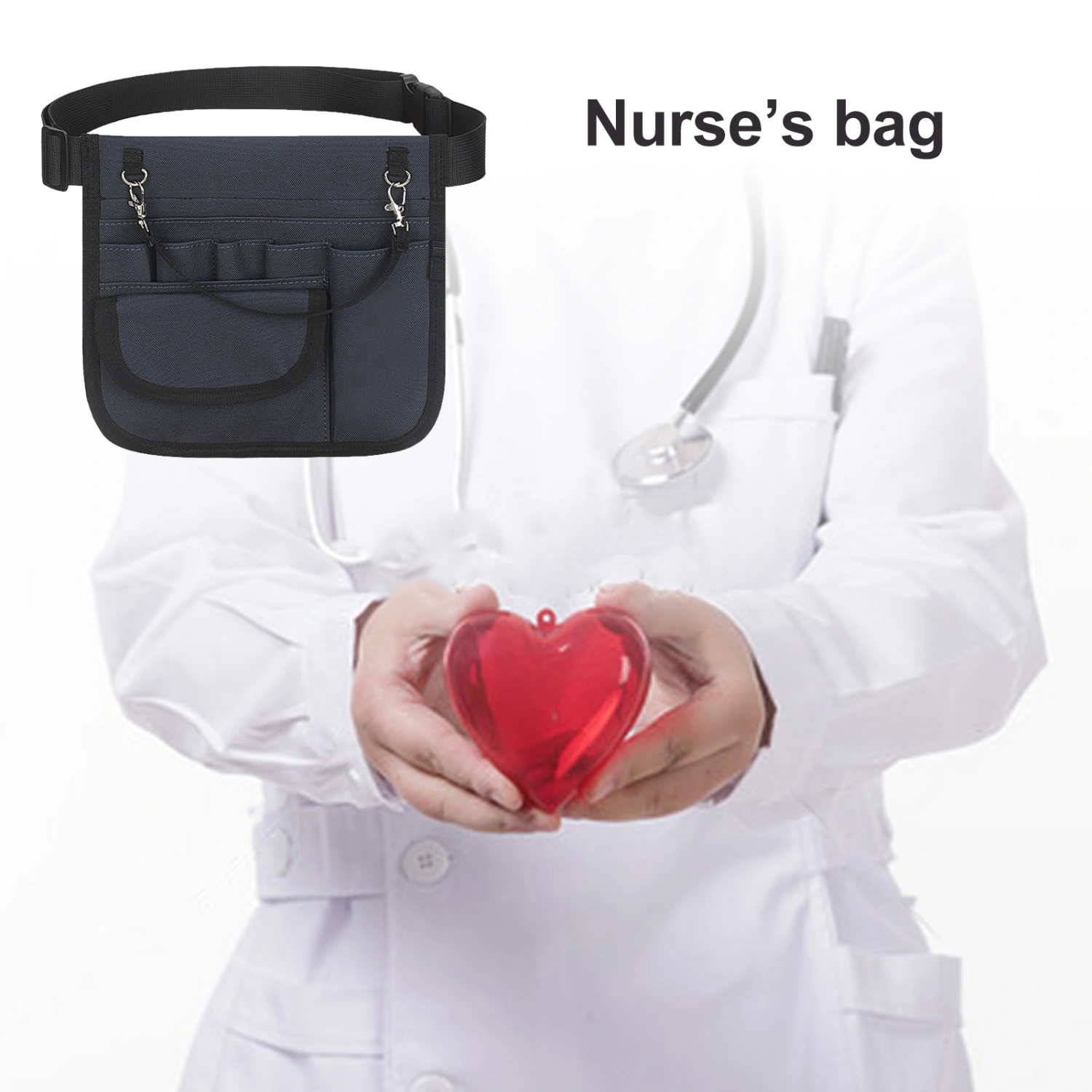 Nurse Fanny Pack Multiple Pockets Large Capacity Adjustable Belt Tool Storage Emergency Supplies Scissors Barber Tool Waist Bag Nurse Stuff