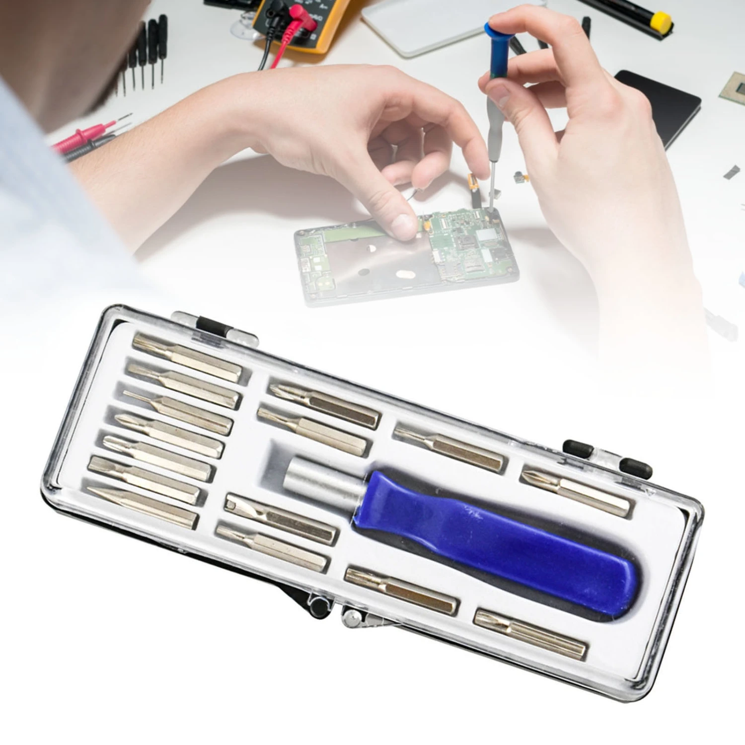 16Pcs Screwdriver Set High Hardness Anti-corrosion Repairing 16 in 1 Bit Set Portable Screwdriver Kit for House Decoration