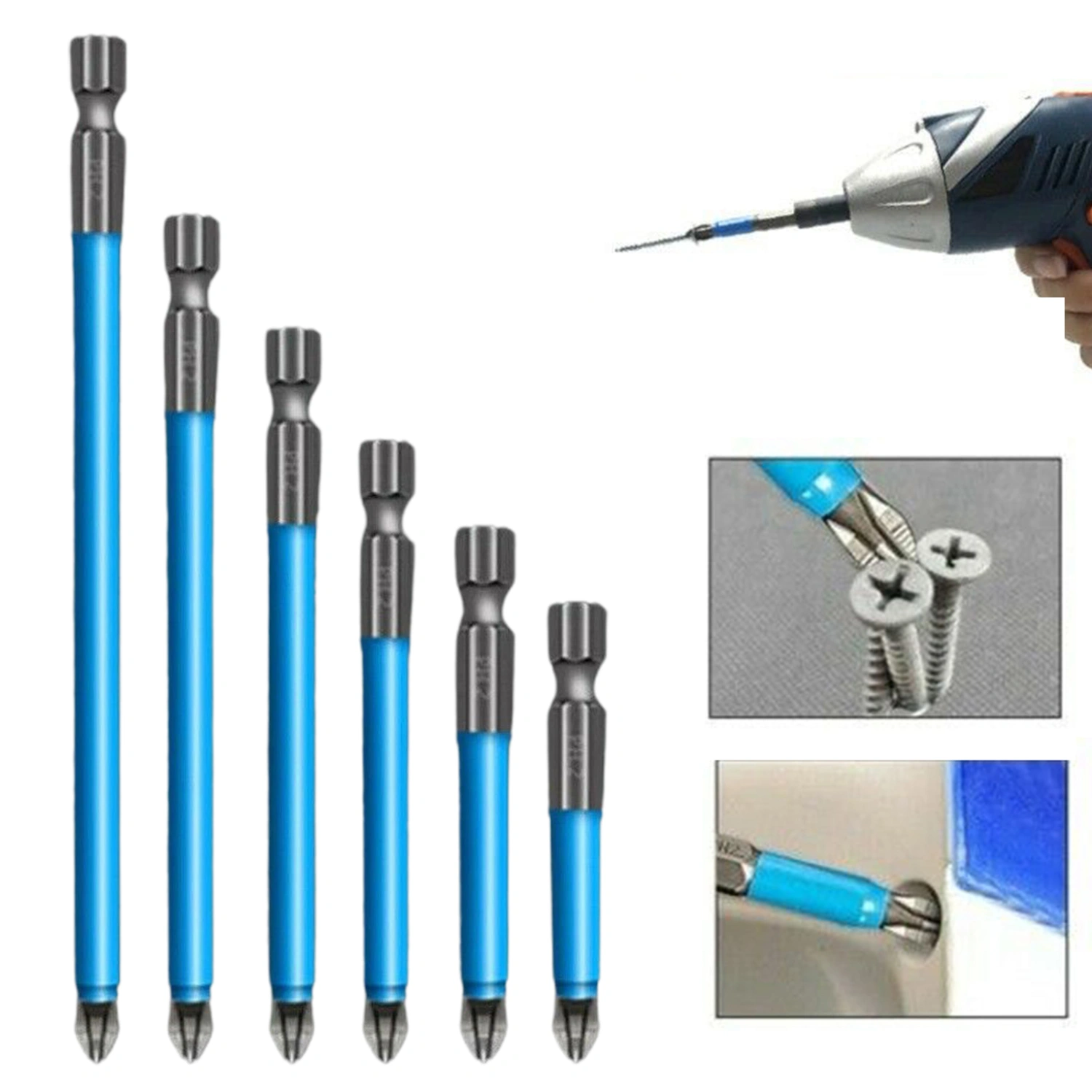 7Pcs Drill Bit Magnetic Attraction Anti-oxidation Hand Tools Hand Electric Drill Driver Bits Set for Home