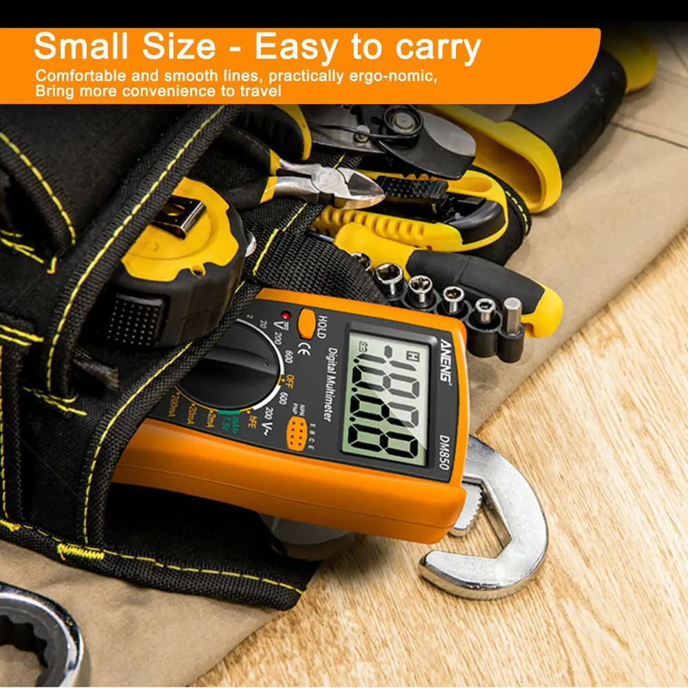 Digital Multimeter Electric High Precision Lightweight LCD AC DC Volt Tester for Automotive