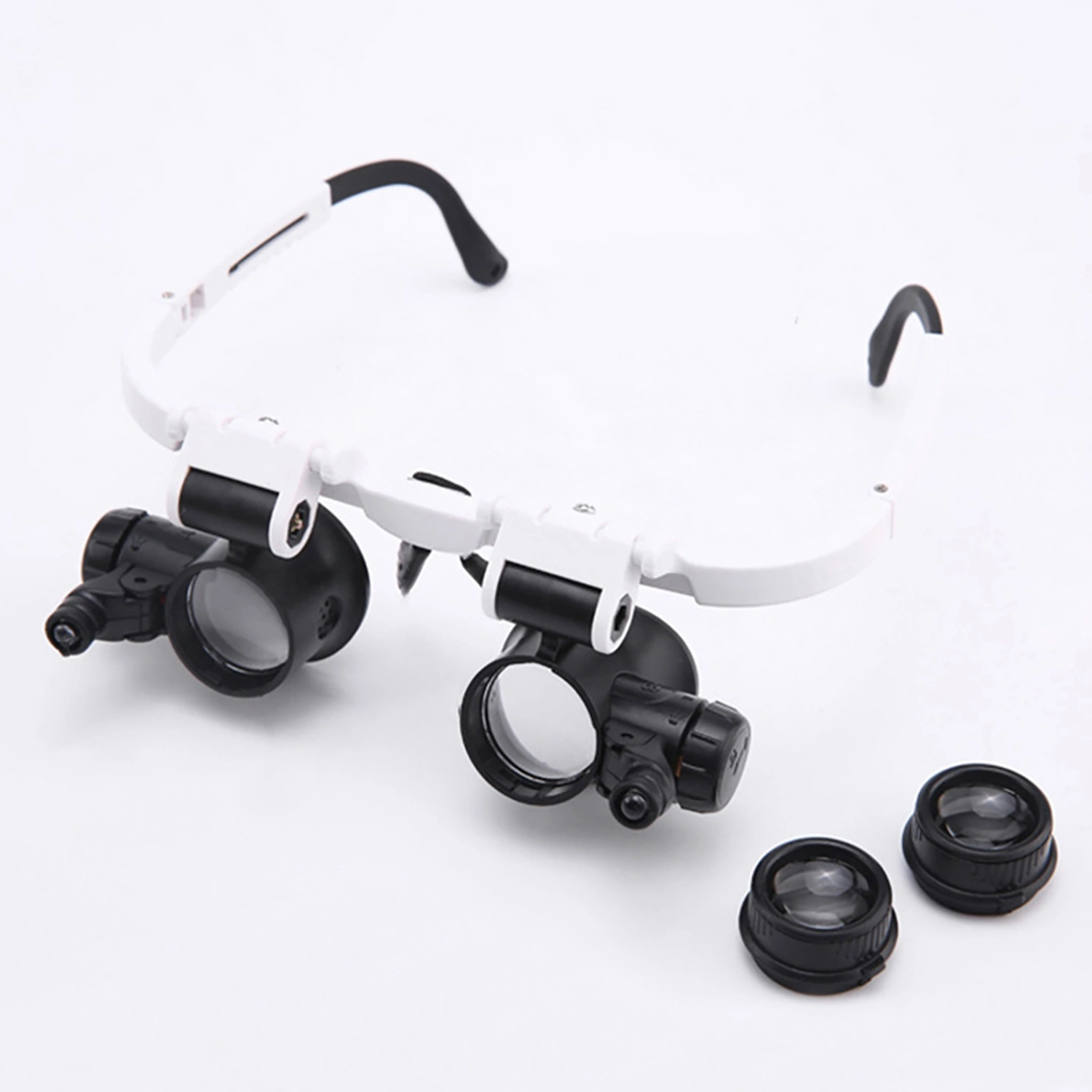 Magnifier Lightweight Adjustable LED Light Head-Mounted Magnifier for Watch Inspection