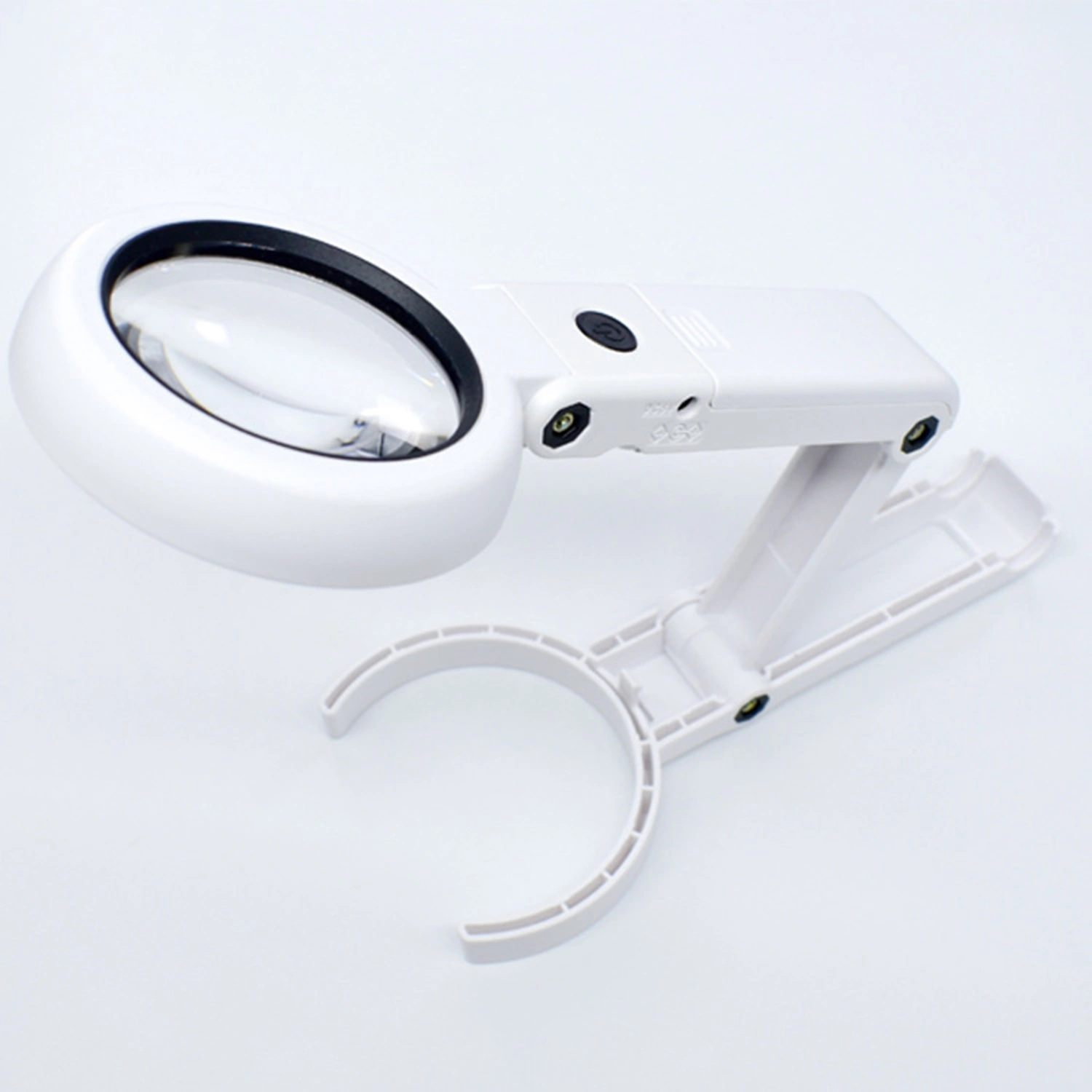 Magnifier 6 LED USB Rechargeable 7X Foldable Magnifying Lens Desktop Lamp for Reading