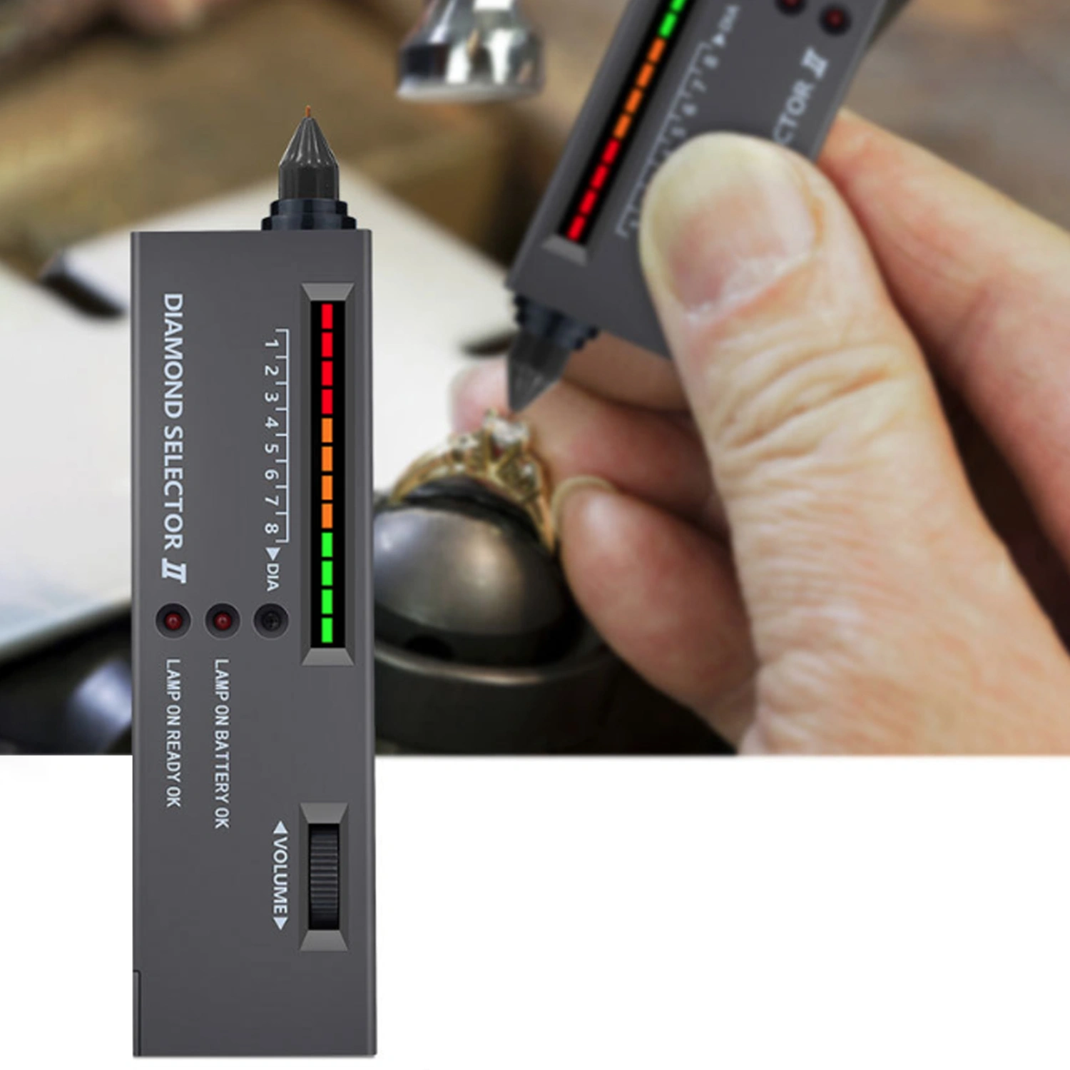 Diamond Tester Pen Portable High Accuracy Probe 3-color Indicator Diamond Selector for Jewelry