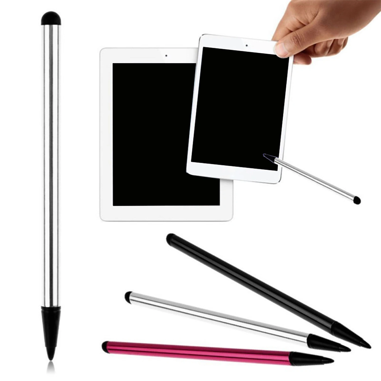 Stylus Pen Capacitive Dual Function Metal Pole Multipurpose Touch Screen Pen for iPhone
