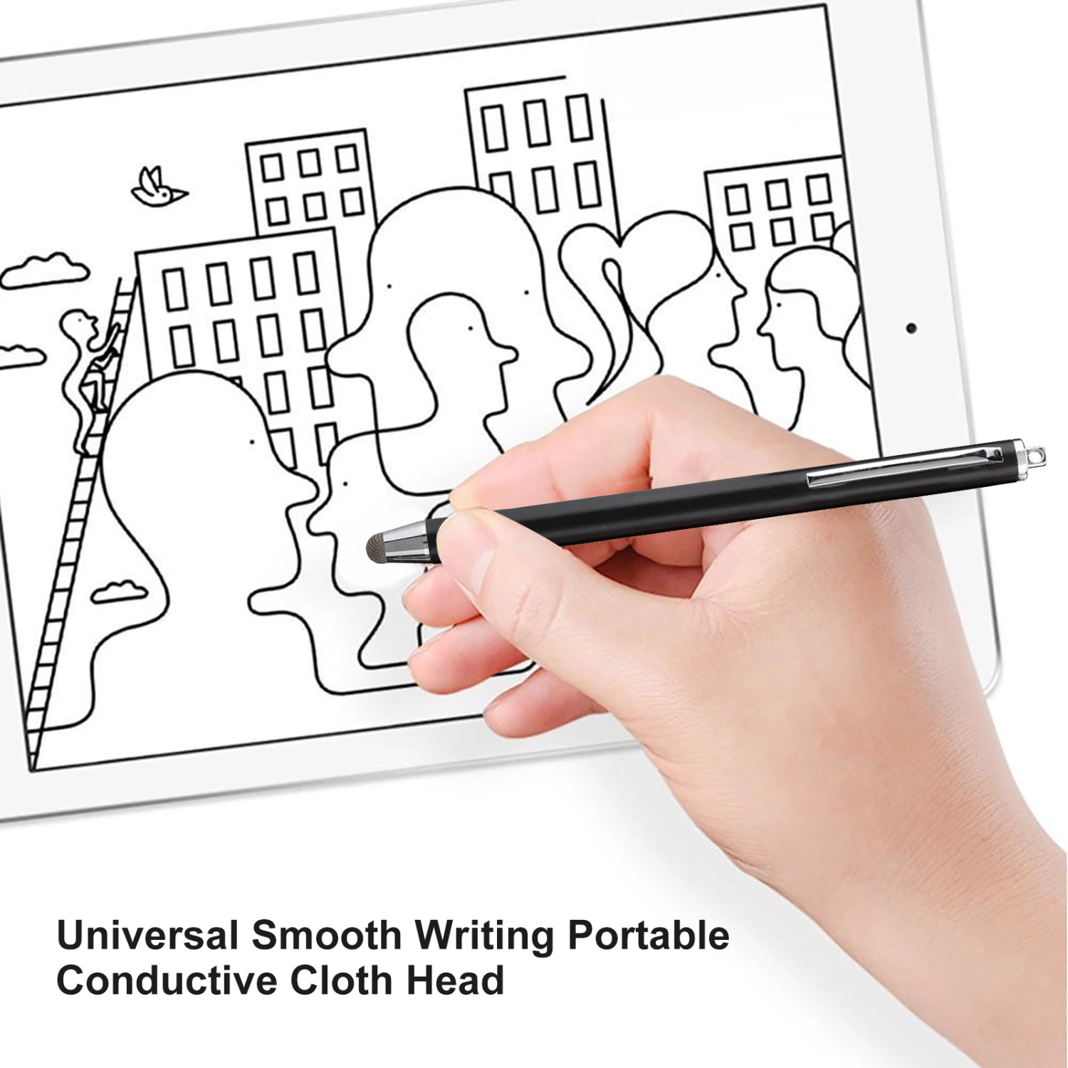 Stylus Pen Universal Smooth Writing Portable Conductive Cloth Head Screen Touch Pen for Tablet