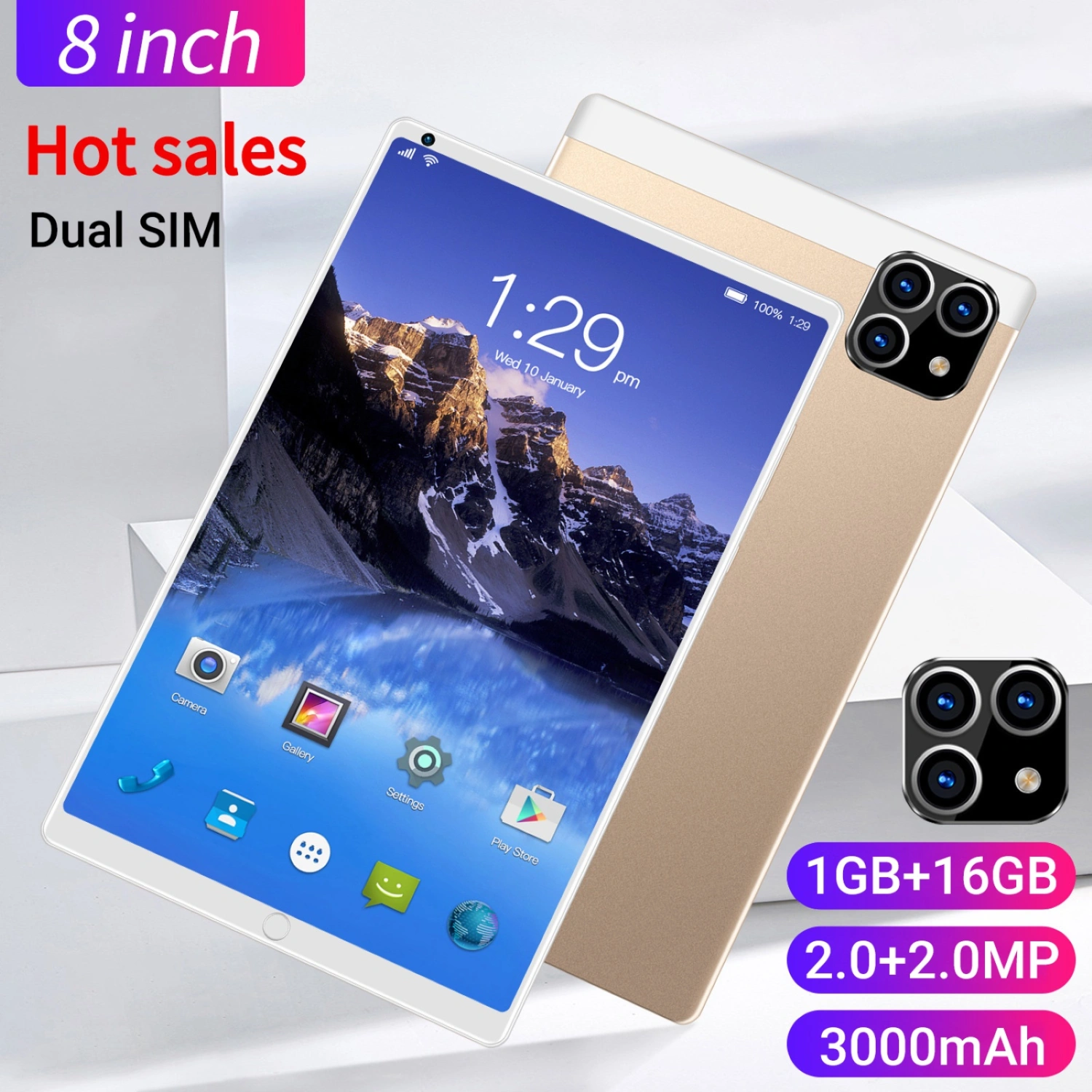 Tablet High-Resolution Multifunctional 8 Inch Dual-card-two-standby Mobile Tablet for Home