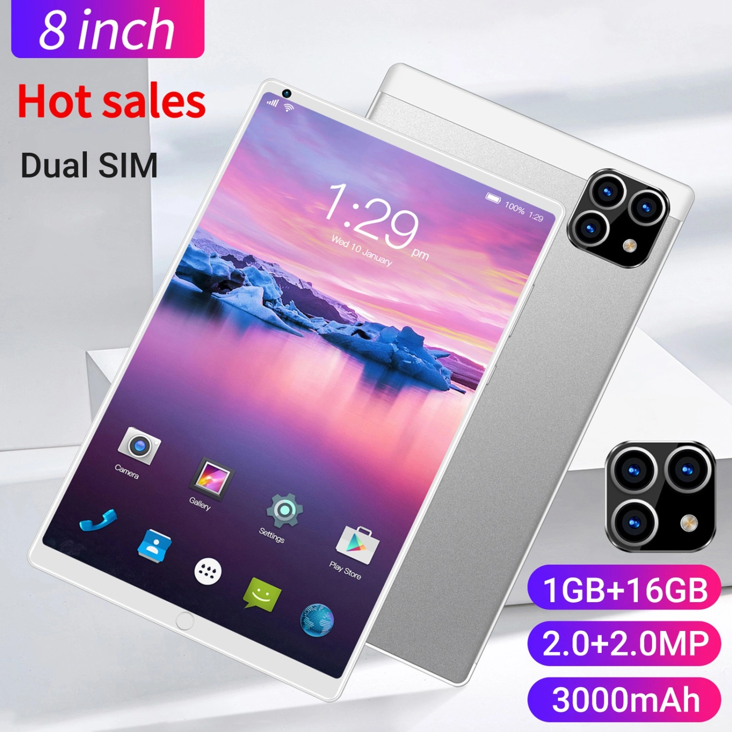 Tablet High-Resolution Multifunctional 8 Inch Dual-card-two-standby Mobile Tablet for Home