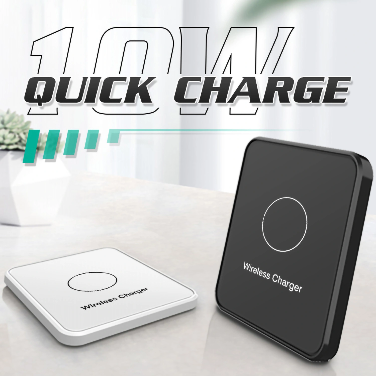 Wireless Charger Square High Power Non-slip Thin Universal 10W Mobile Phone Desktop Wireless Fast Charging Pad for Huawei for iPhone