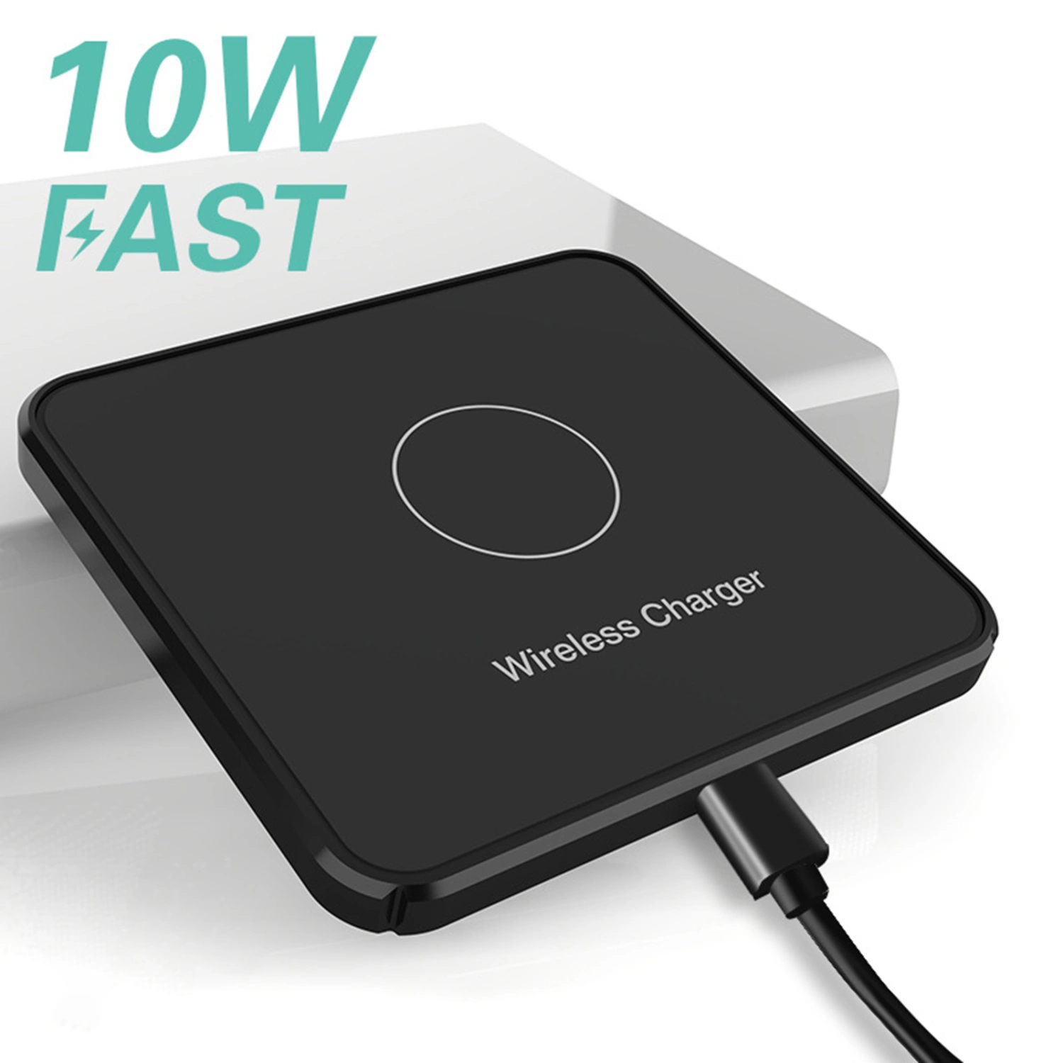 Wireless Charger Square High Power Non-slip Thin Universal 10W Mobile Phone Desktop Wireless Fast Charging Pad for Huawei for iPhone