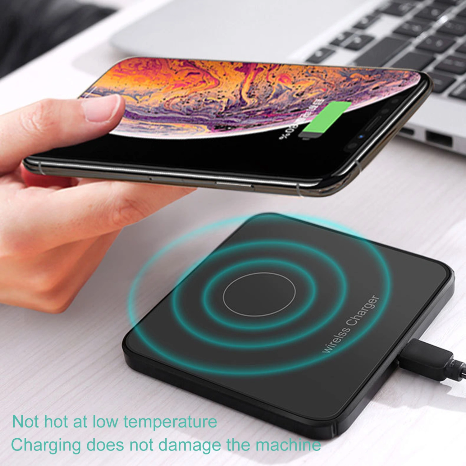 Wireless Charger Square High Power Non-slip Thin Universal 10W Mobile Phone Desktop Wireless Fast Charging Pad for Huawei for iPhone