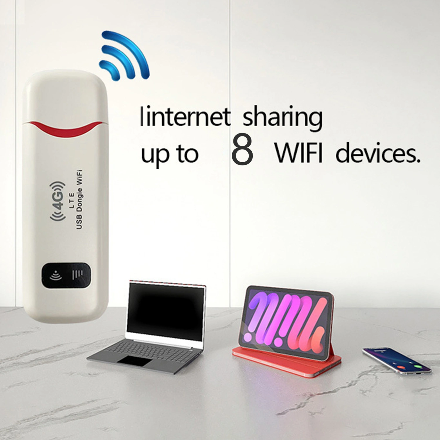 Portable WiFi Router 4G LTE Mobile Hotspot Wide-coverage 150Mbps High Speed Wireless USB Network Modem Dongle Computer Accessories
