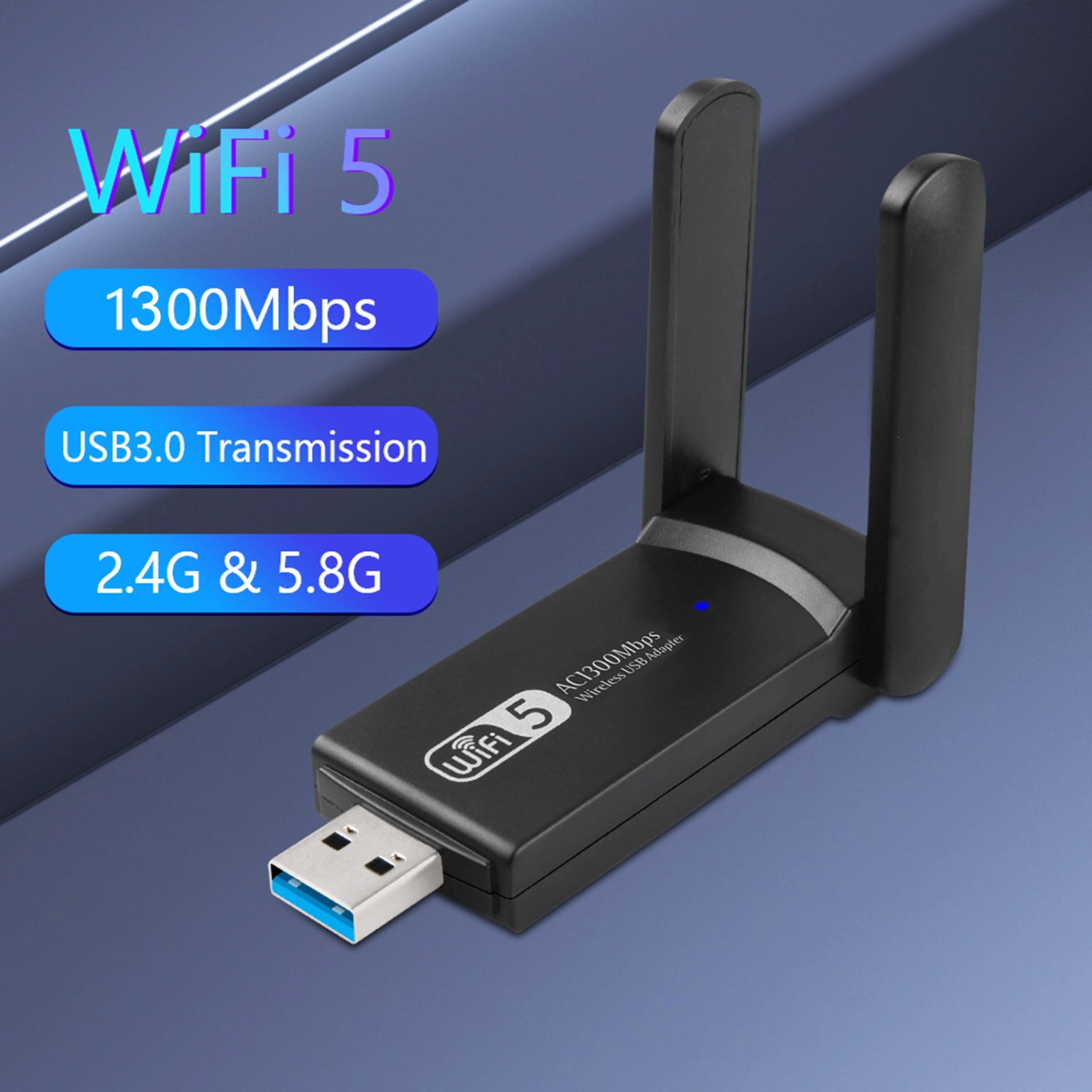 Network Card Mini Soft AP Launcher Function Realtek8812 Chip Plug And Play No Heating Transfer Faster ABS 1300M 5G USB 3.0 WiFi Network Card Home Supply