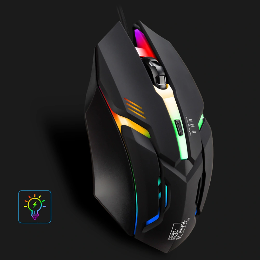 K2 Colorful Light Adjustable DPI Optical Wired Computer Notebook Gaming Mouse