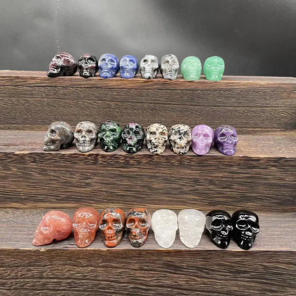 Natural Stone Carved Skull Semi-precious Stone Mini