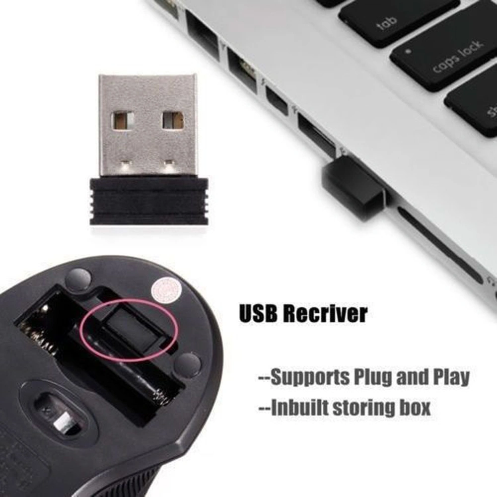 Portable 2.4GHz Wireless USB Receiver Optical Gaming Mouse Mice for PC Laptop