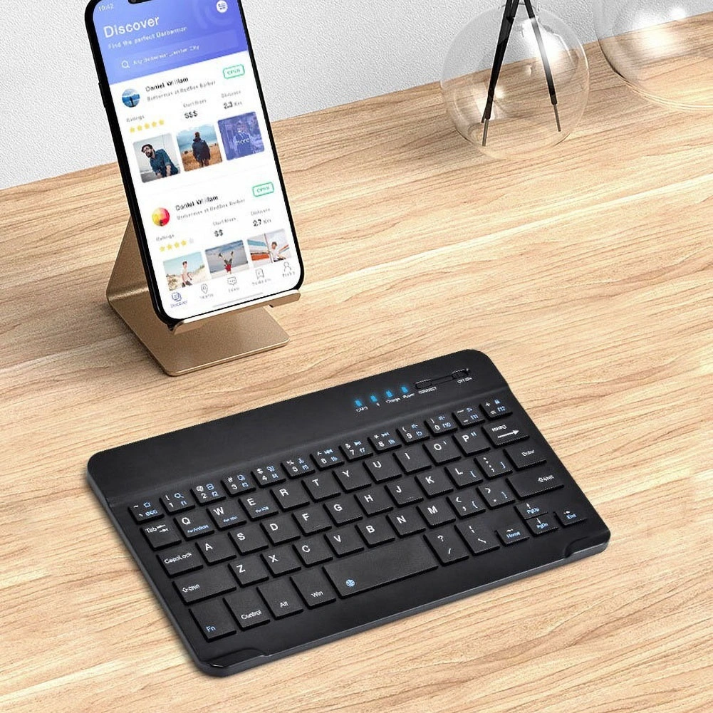 Portable Ultra-thin Wireless Bluetooth-compatible Keyboard Keypad for iPad Phone Tablet