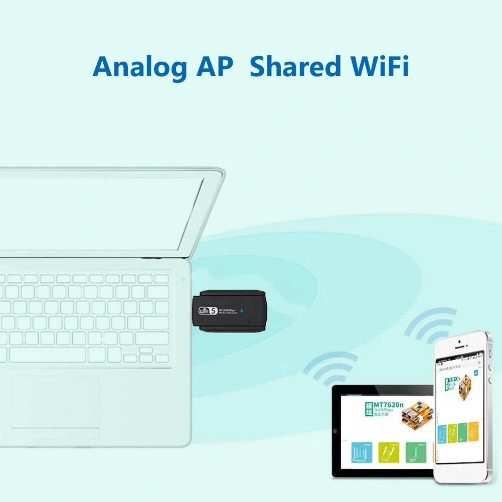 1200Mbps 2.4/5G Dual Band USB 3.0 Wireless WiFi Receiver Dongle Antenna Adapter
