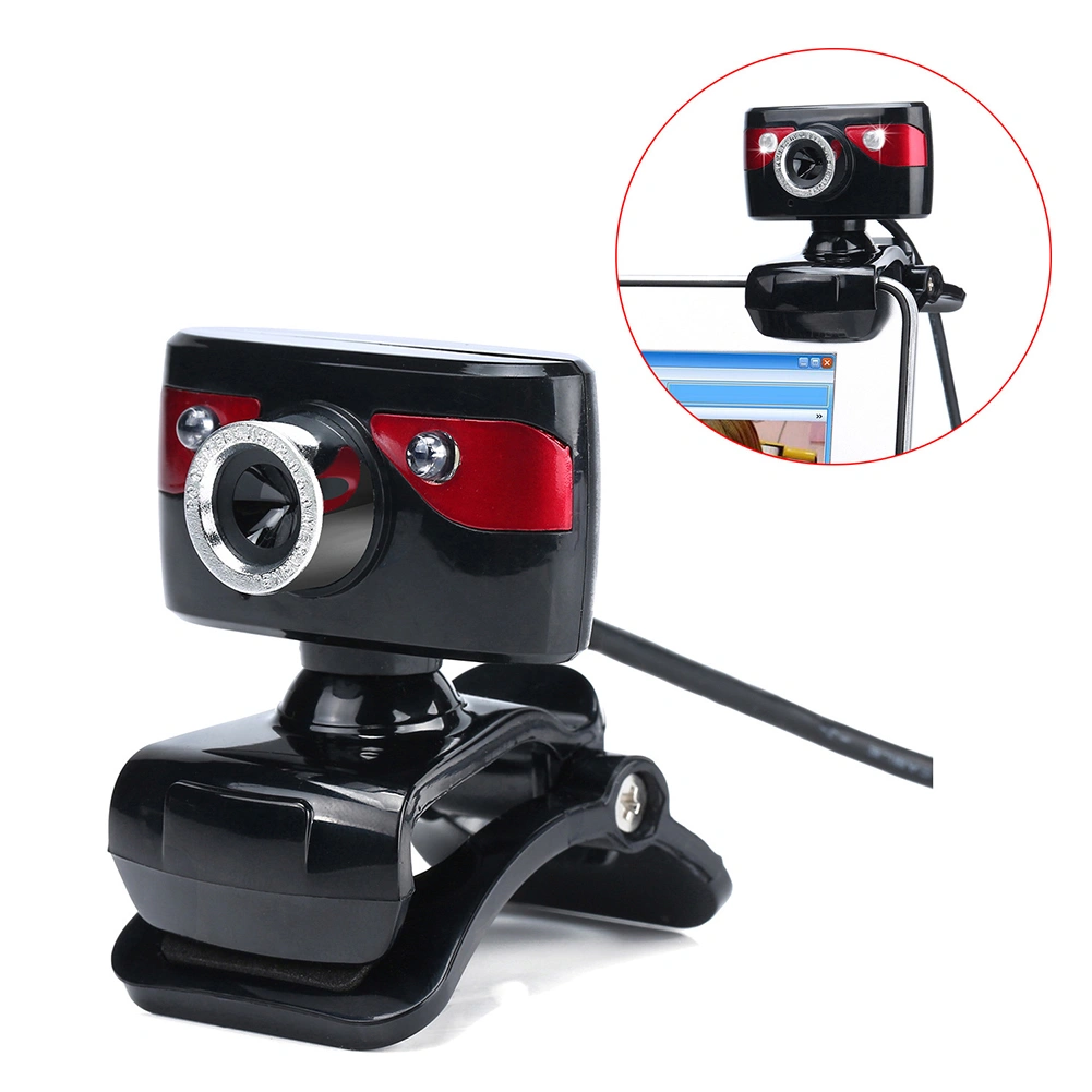 HD Webcam USB Night Vision Video Recording Web Camera with Mic for Laptop PC