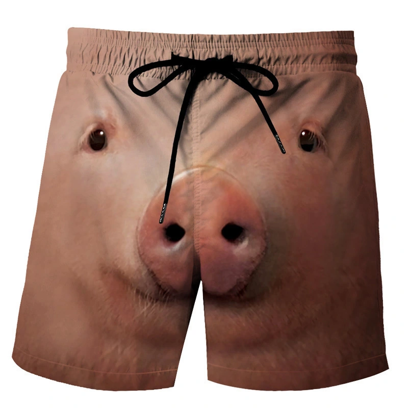 3D Digital Printing Pig Head Creative Leisure Sports Shorts