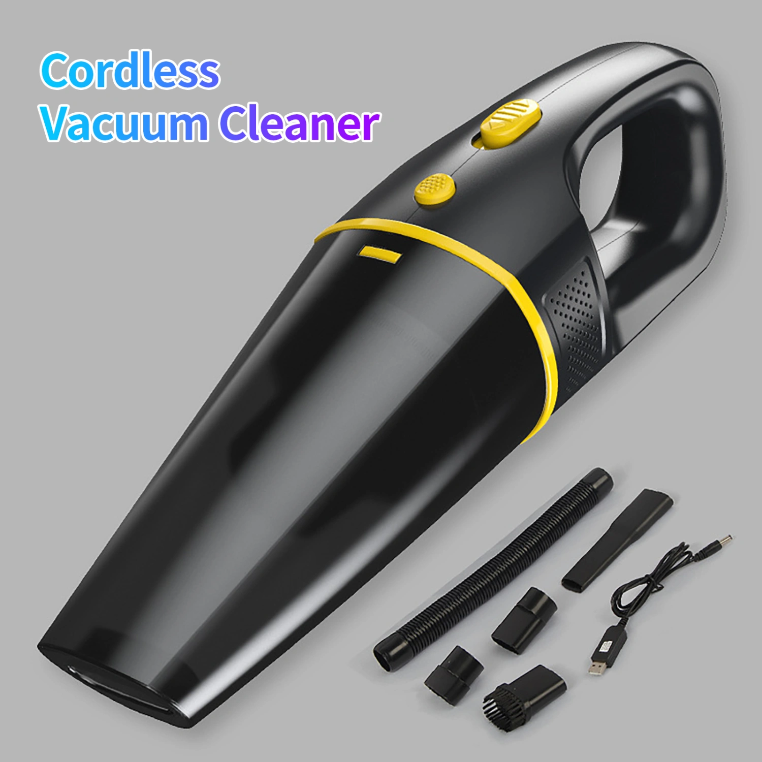 Cordless Vacuum Cleaner Low Noise High Power Long-lasting Rechargeable Handheld Dust Cleaning Lightweight USB Charge Car Vacuum Cleaner Car Accessory