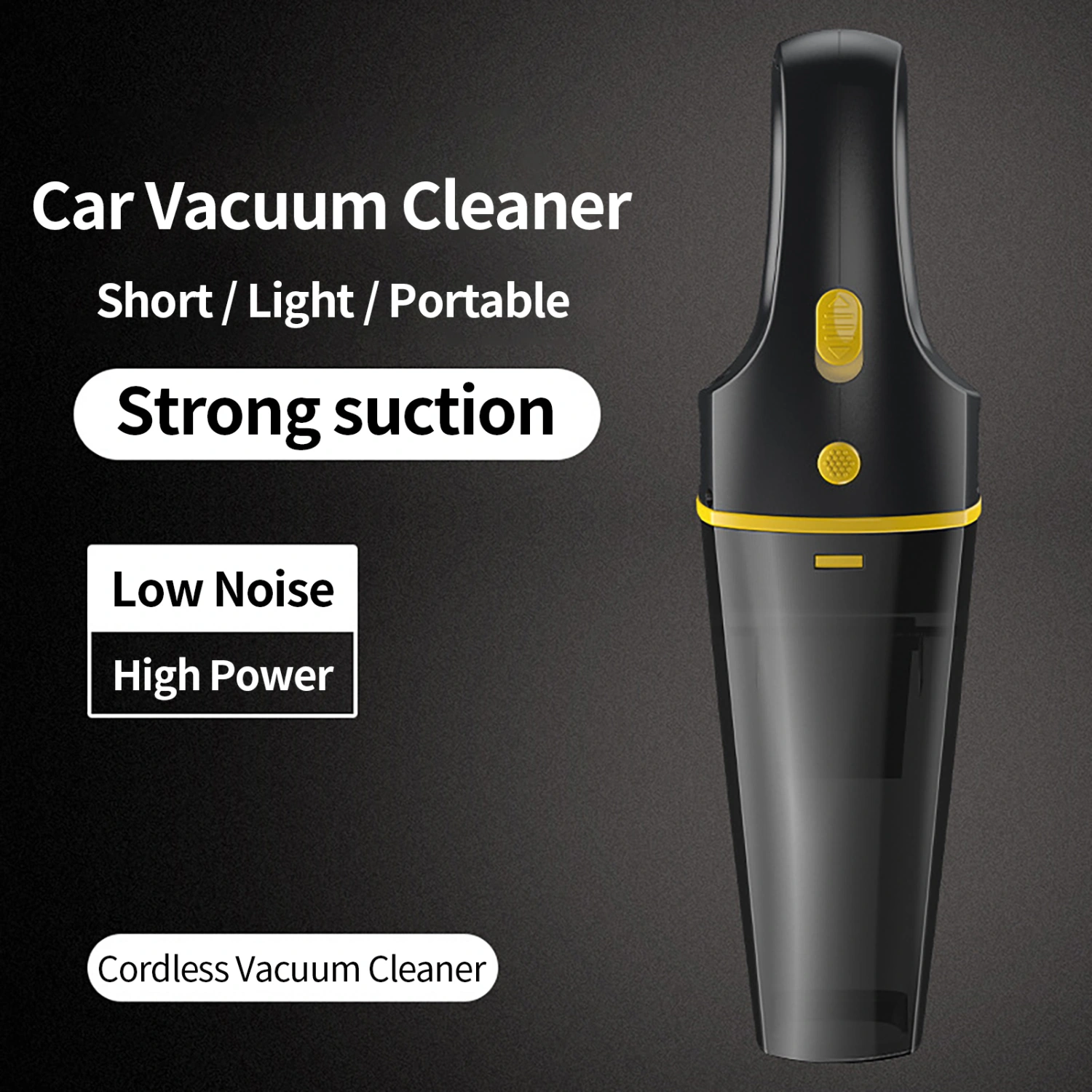 Cordless Vacuum Cleaner Low Noise High Power Long-lasting Rechargeable Handheld Dust Cleaning Lightweight USB Charge Car Vacuum Cleaner Car Accessory